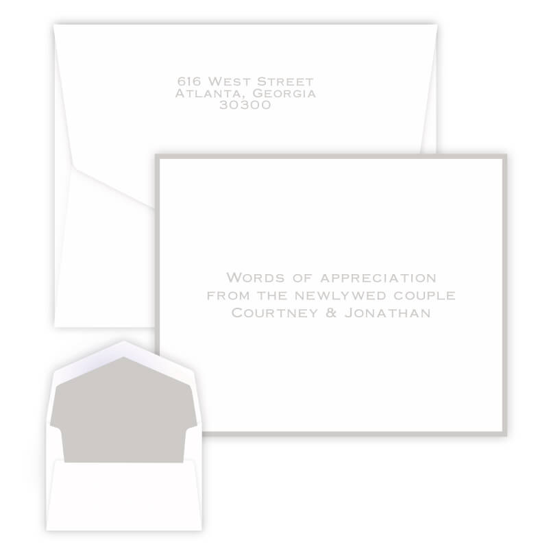 Silver Silhouette Silver Leaf Raised Ink Folded Notes