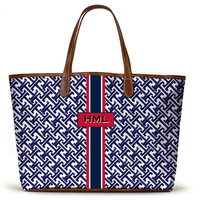 Monogrammed St Anne Diaper Bag - Navy Key