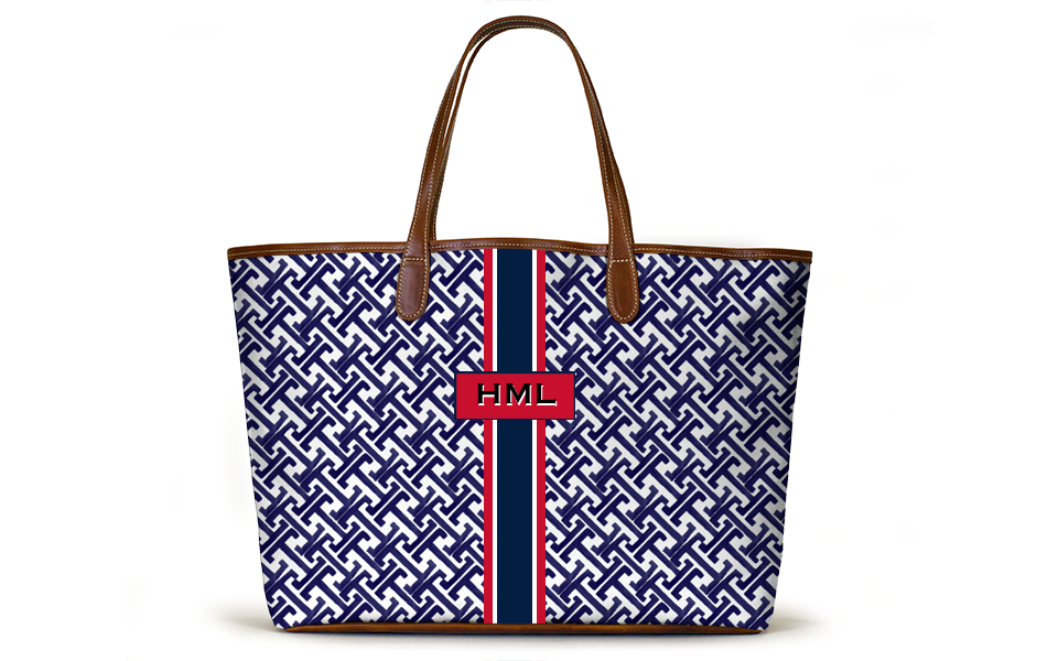 Monogrammed St Anne Diaper Bag - Navy Key