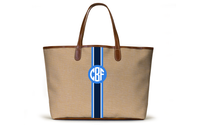 Monogrammed St Anne Diaper Bag - Sand Chambray
