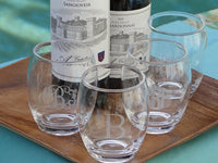 Monogrammed Acrylic Stemless Wine Glasses
