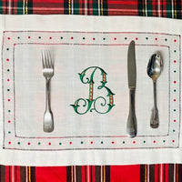 Red & Green Swiss Dot Placemats