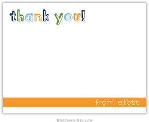 Thank You Orange Flat Notecard
