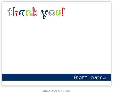 Thank You Navy Flat Notecard