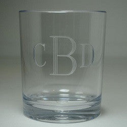 Monogrammed Acrylic Unbreakable Double Old Fashion
