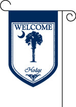 Monogrammed Palmetto Blue Garden Flag