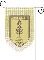 Monogrammed  Pineapple Khaki Garden Flag