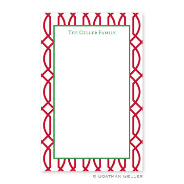 Trellis Reverse Cherry Notepad
