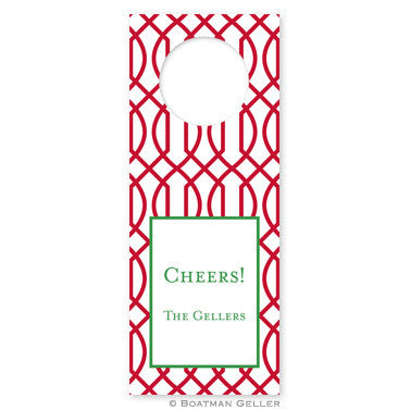 Trellis Reverse Cherry Wine Tags