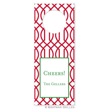 Trellis Reverse Cherry Wine Tags