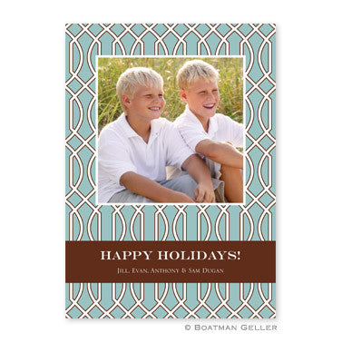 Trellis Slate and Brown Flat Photocard