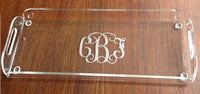 Monogrammed Acrylic Vanity or Cell Phone Tray

