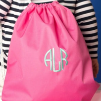 Monogrammed Hot Pink Gym Bag