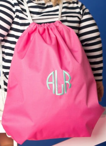 Monogrammed Hot Pink Gym Bag