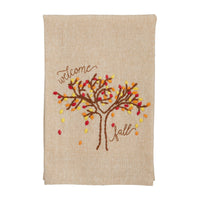 Welcome Fall French Knot Towel