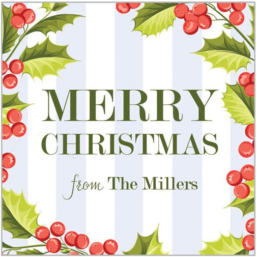 Holly Stripe Gift Sticker 2688