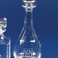 Monogrammed Crystal Wine Decanter