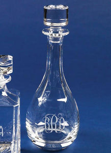 Monogrammed Crystal Wine Decanter