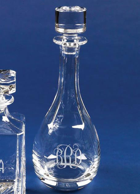 Monogrammed Crystal Wine Decanter