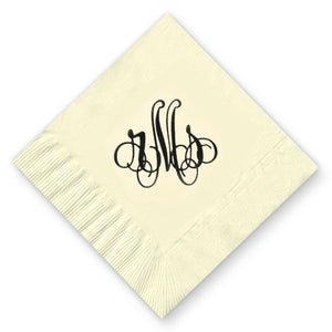 Foil-Stamped Elise Monogrammed Beverage Napkins