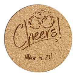 Beers and Cheers Cork Coaster